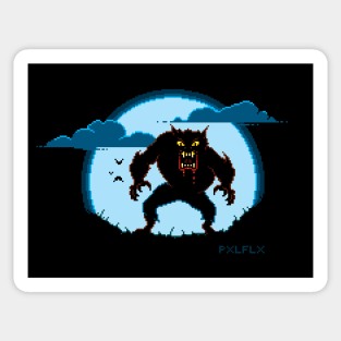 Pixel Wolfman Sticker